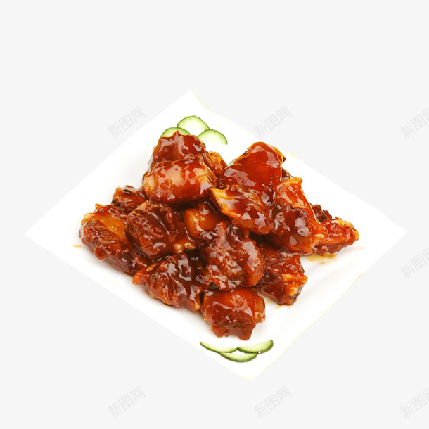 产品实物美食烧排骨png免抠素材_新图网 https://ixintu.com 传统美食 快手菜 排骨 烧排骨 美味 美食 菜肴 葱花