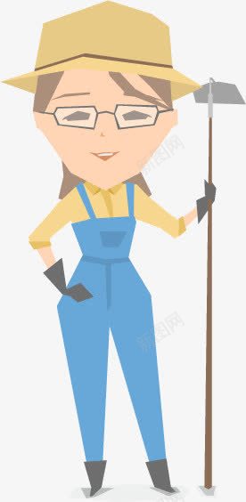 女农民矢量图ai免抠素材_新图网 https://ixintu.com 扁平 漂亮 高清 矢量图