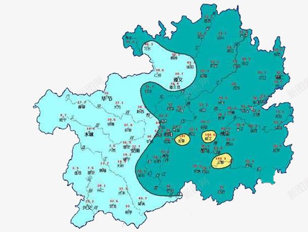 蓝色贵州地图png免抠素材_新图网 https://ixintu.com 中国 素材 蓝色 贵州地图