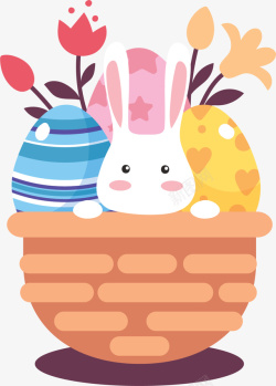 可爱复活节彩蛋兔子素材