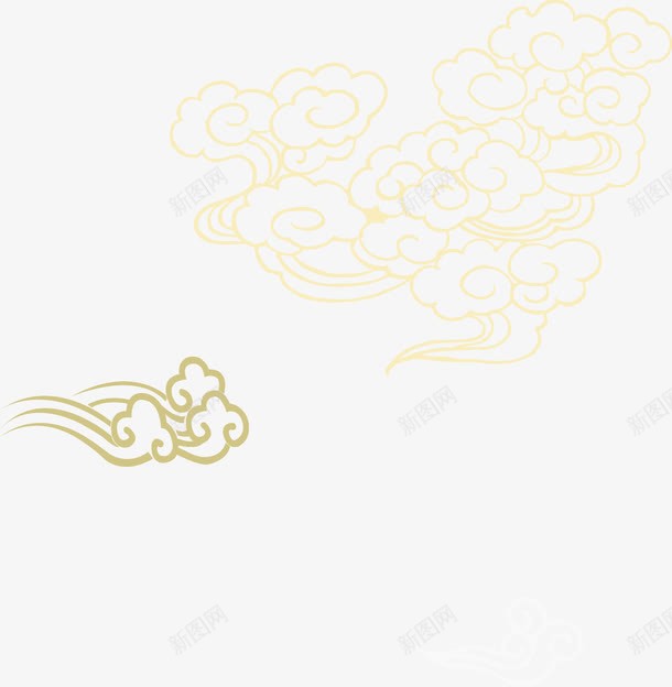 黄色祥云装饰png免抠素材_新图网 https://ixintu.com 祥云 装饰 黄色