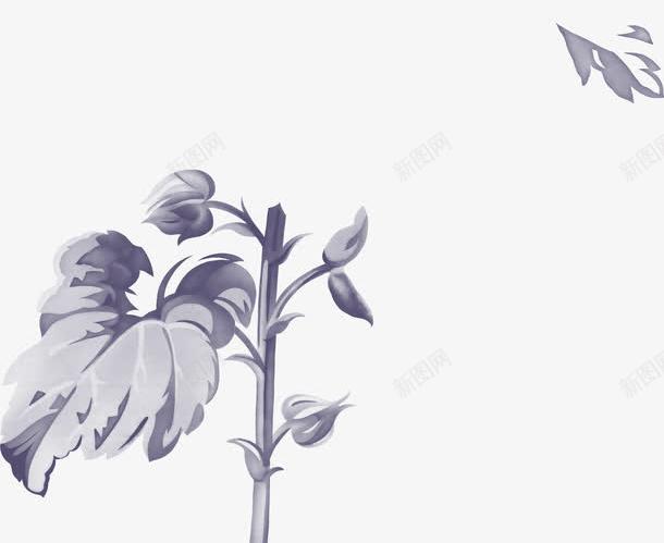手绘水彩水墨花朵png免抠素材_新图网 https://ixintu.com 水墨 水彩 花朵