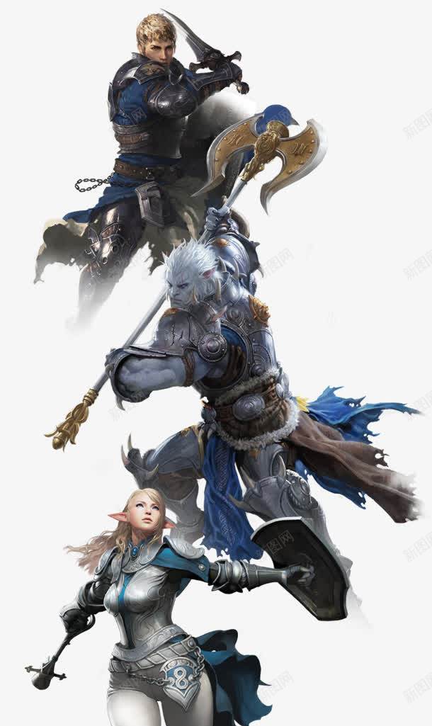 蓝色网游战士人物png免抠素材_新图网 https://ixintu.com 人物 战士 蓝色