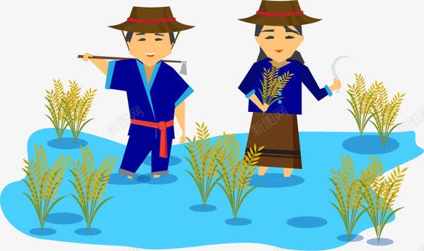 手绘插秧png免抠素材_新图网 https://ixintu.com 手绘 插秧 插秧卡通 稻田