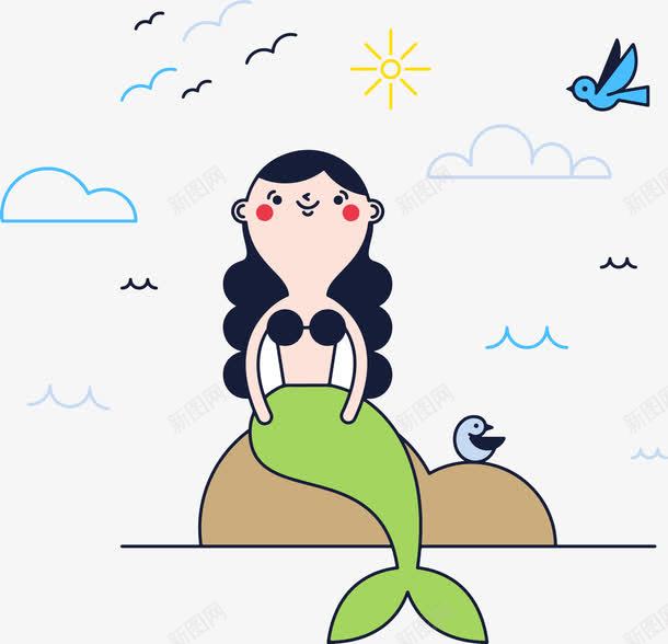 美人鱼png免抠素材_新图网 https://ixintu.com 渔夫 童话 美人鱼
