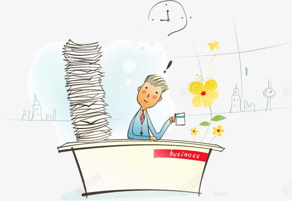办公的男同志卡通png免抠素材_新图网 https://ixintu.com 人物 办公 卡通 商务 男性