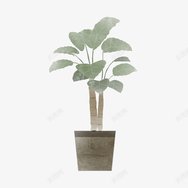 手绘绿色花卉元素png免抠素材_新图网 https://ixintu.com 元素 手绘 绿色 花卉