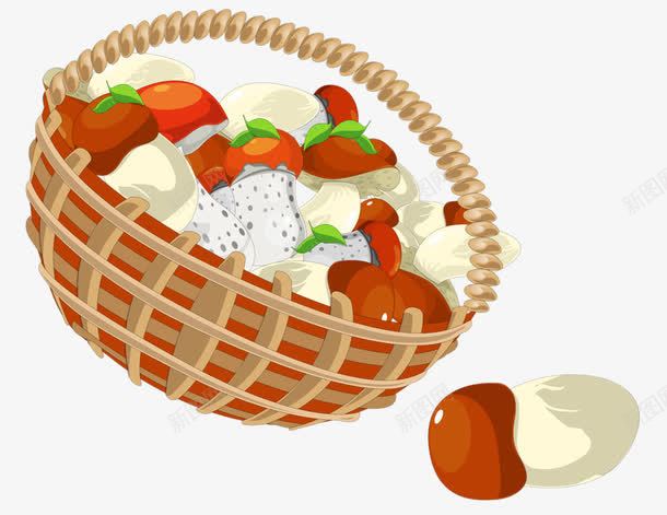 蔬菜篮子png免抠素材_新图网 https://ixintu.com 手绘 手绘蔬菜 篮子 西红柿