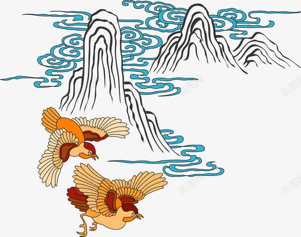 手绘大山矢量图ai免抠素材_新图网 https://ixintu.com 椋為笩 澶北 鎵嬬粯 鐭噺 矢量图