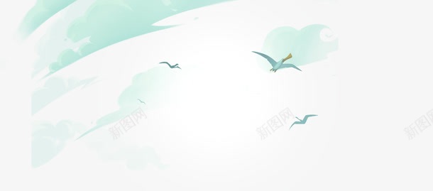 海鸥云朵手绘png免抠素材_新图网 https://ixintu.com 云朵 手绘 海鸥