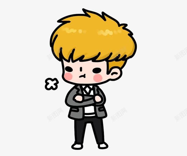 黄头发的男孩png免抠素材_新图网 https://ixintu.com PNG素材 卡通 头发 男孩