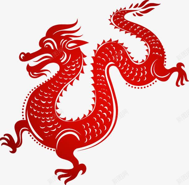 中国龙剪纸png免抠素材_新图网 https://ixintu.com 中国龙 剪纸 动物 龙