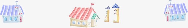 手绘彩色卡通小房子png免抠素材_新图网 https://ixintu.com 卡通 彩色 房子