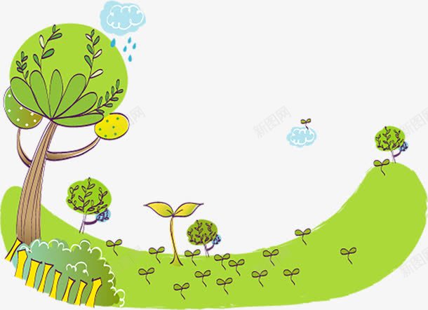 绿色风景手绘图案png免抠素材_新图网 https://ixintu.com 图案 手绘 绿色 绿色风景手绘图案 风景