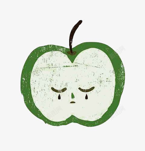 创意苹果png免抠素材_新图网 https://ixintu.com 卡通 哭泣 复古 手绘 插画 苹果