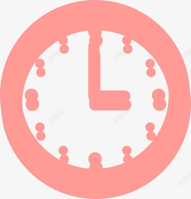 手绘粉色时钟png免抠素材_新图网 https://ixintu.com 刻度 手绘时钟 水彩 简约时钟 粉色时针 粉色时钟