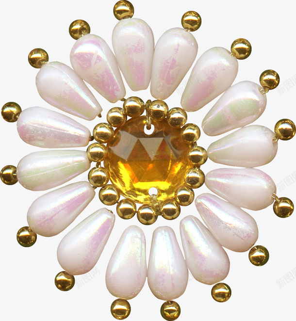 金色手工花朵png免抠素材_新图网 https://ixintu.com 手工花朵 漂亮花朵 花朵 金色花朵