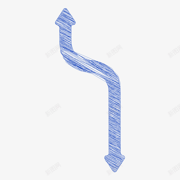蓝色双向曲折箭头矢量图ai免抠素材_新图网 https://ixintu.com 双向箭头 商务箭头 曲折箭头 箭头 蓝色 蓝色箭头 矢量图