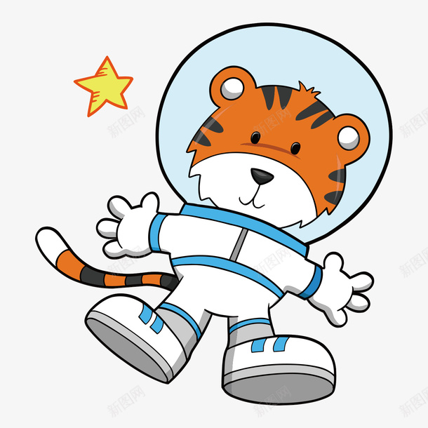 卡通手绘动物宇航员矢量图ai免抠素材_新图网 https://ixintu.com AI源文件 卡通宇航员 宇航员 手绘宇航员 矢量宇航员 矢量图