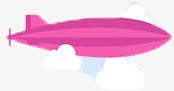 粉色卡通可爱飞机素材