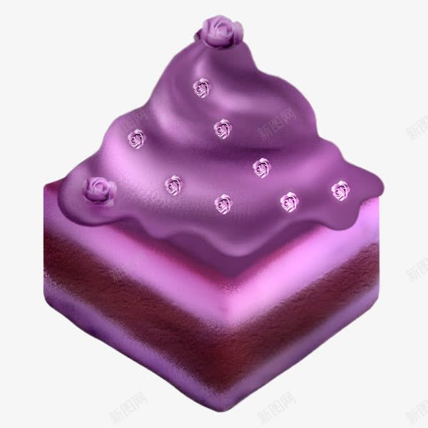 手绘紫薯蛋糕png免抠素材_新图网 https://ixintu.com 卡通 手绘 紫薯蛋糕 蛋糕