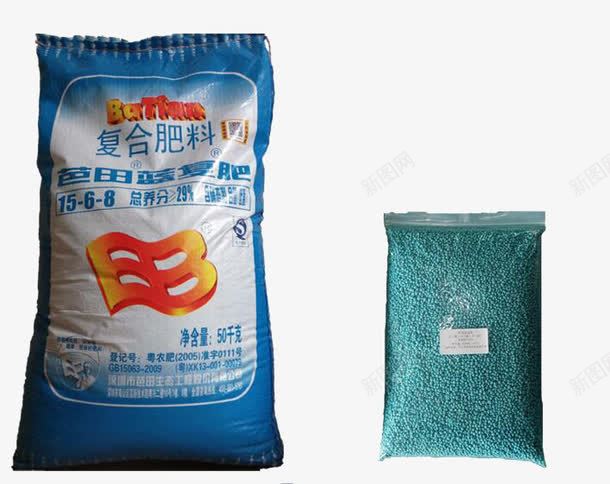 复合肥料png免抠素材_新图网 https://ixintu.com 化肥 复合肥料 蓝色包装 蛇皮袋