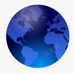 蓝色地球图标图形png_新图网 https://ixintu.com 图形 图标 地球 蓝色