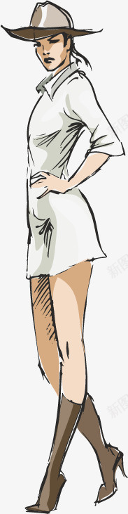 戴帽子美女矢量图ai免抠素材_新图网 https://ixintu.com 女模特 帽子 时尚 矢量图