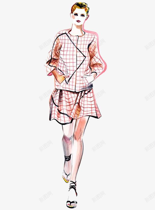 时尚女装手绘稿png免抠素材_新图网 https://ixintu.com 手绘时装 手绘时装模特 时装设计插画