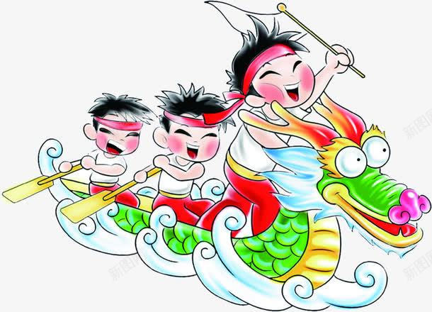 可爱手绘儿童划龙舟活动png免抠素材_新图网 https://ixintu.com 儿童 可爱 活动 龙舟
