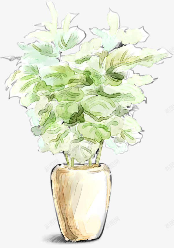 手绘雅致绿色花朵png免抠素材_新图网 https://ixintu.com 绿色 花朵 雅致