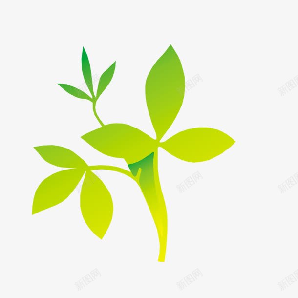 卡通的新芽png免抠素材_新图网 https://ixintu.com 卡通 树叶 清新 绿色
