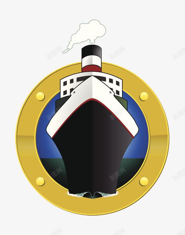 冒烟的白色游轮图标psd_新图网 https://ixintu.com 图标 棋牌 甲板 船舱