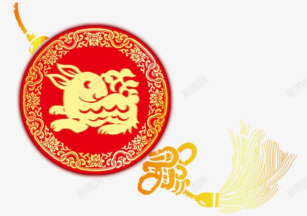 兔年中国结底纹png免抠素材_新图网 https://ixintu.com 2023 中国结底纹 中国风 兔年 喜庆 装饰