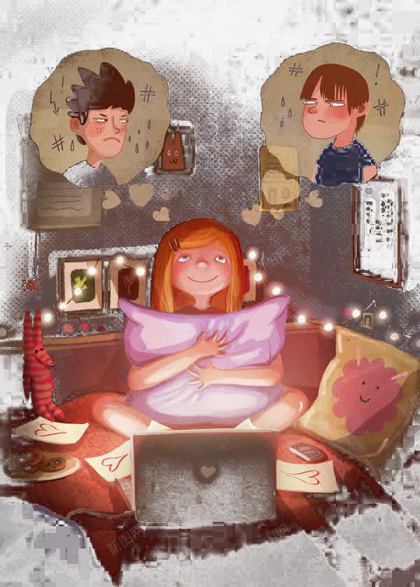 爱的抉择插画png免抠素材_新图网 https://ixintu.com 手绘水彩插画 插画作品 插画欣赏 文艺插画 清新唯美插画 风格插画