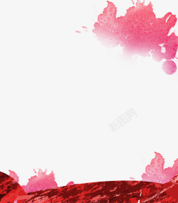 红色涂鸦透明背景装饰素材
