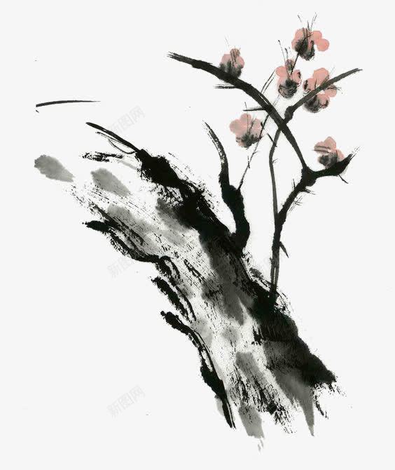 中国风梅花png免抠素材_新图网 https://ixintu.com 中国风 墨笔画 水墨元素 水墨画 水墨素材 红梅