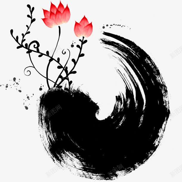 中国风水墨花psd免抠素材_新图网 https://ixintu.com 中国风 墨迹 水墨 水墨花