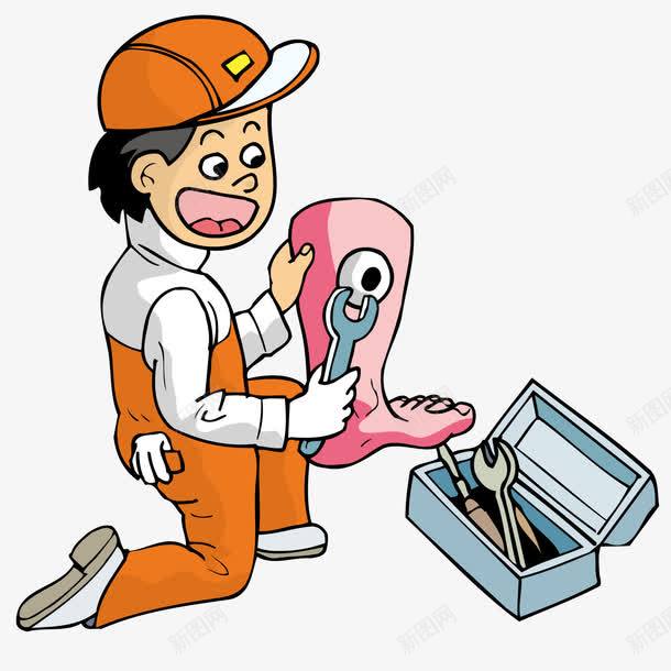 可爱维修师傅png免抠素材_新图网 https://ixintu.com 卡通 可爱 维修师傅