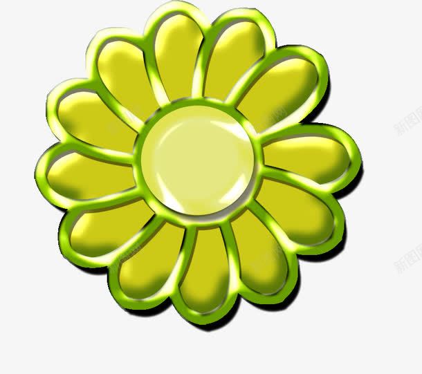 美丽的雏菊png免抠素材_新图网 https://ixintu.com PNG 免费 免费PNG 免费素材 叶子 手绘 绿色