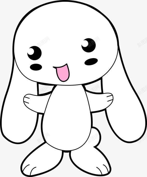 白色兔子png免抠素材_新图网 https://ixintu.com 卡通 小白兔 扁平化图案