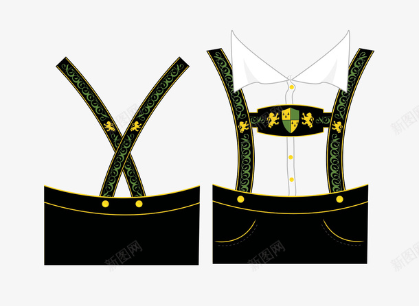 背带衣服矢量图ai免抠素材_新图网 https://ixintu.com 个性衣服 平面设计 扁平化 矢量素材 背带衣服 矢量图