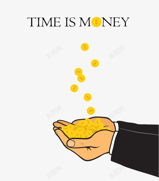 时间就是金钱png免抠素材_新图网 https://ixintu.com 卡通人物数钱 卡通手绘 名言 教育 装饰 金融