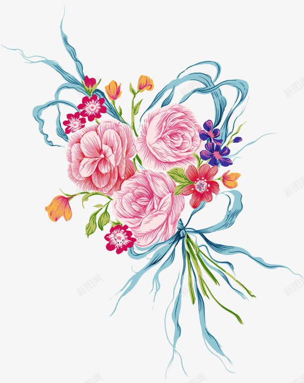 手绘合成花卉植物图案效果png免抠素材_新图网 https://ixintu.com 合成 图案 效果 植物 花卉