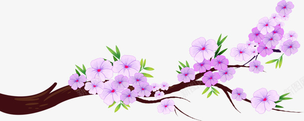 卡通桃花png免抠素材_新图网 https://ixintu.com 中国风 桃枝 粉色桃花