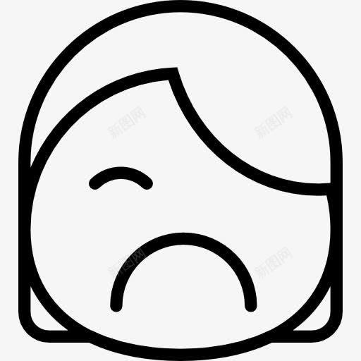悲伤的图标png_新图网 https://ixintu.com 人界面 头 女孩伤心 感情 脸 表情符号