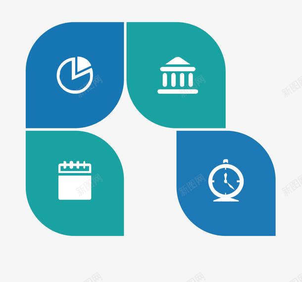 四叶草信息图表图标png_新图网 https://ixintu.com 四叶草 科技 科技信息图表