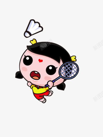 打羽毛球的孩子png免抠素材_新图网 https://ixintu.com 女孩 素材 运动