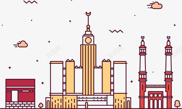 城市麦加png免抠素材_新图网 https://ixintu.com 卡通 城市 麦家