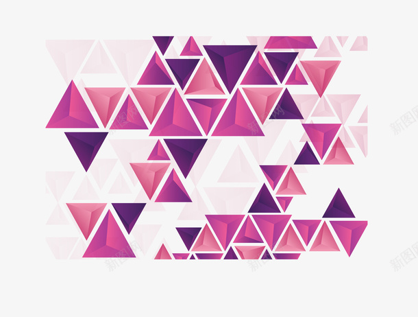 粉紫色三角形花纹矢量图